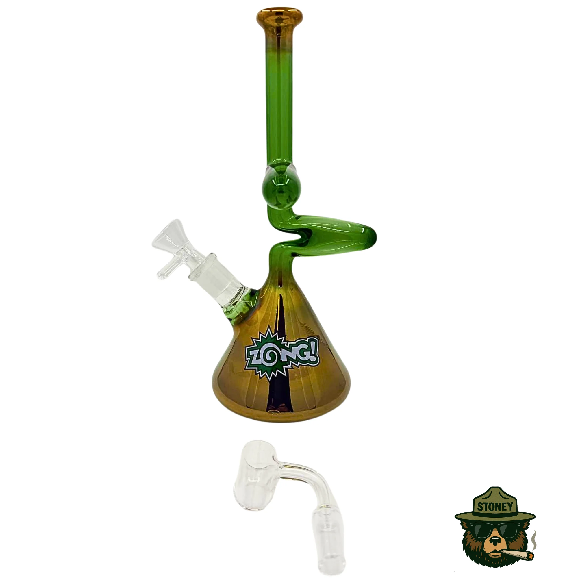 Handcrafted Glass Water Pipe with Zong Neck 19" - #1139