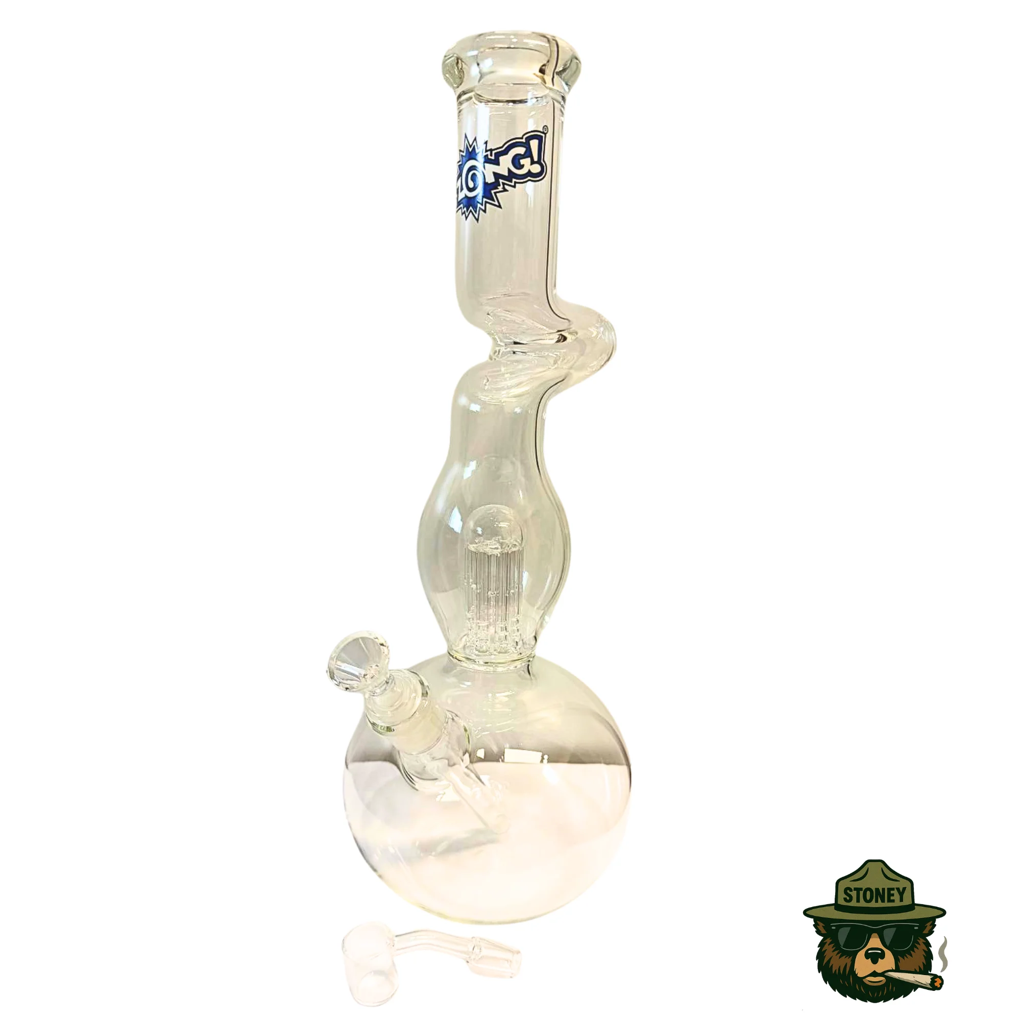 Handcrafted Glass Water Pipe with Multi-Slit Perc 15" - #1138